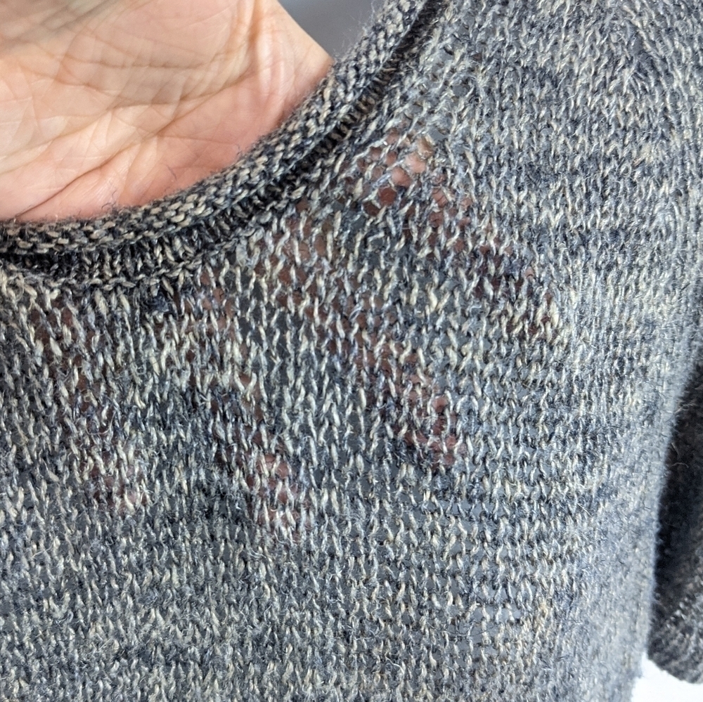 J Crew Variegated Wool Blend Short Sleeve Knit Sweater Sz M - Picture 6 of 8